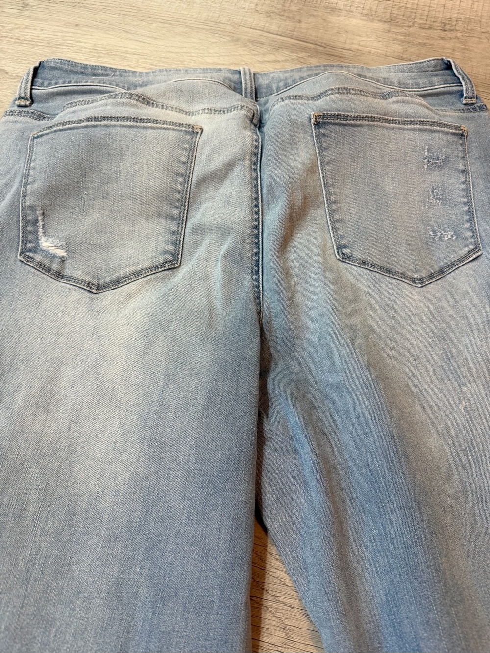 Light Blue Women's Distressed Lace Patch Jeans - Picture 7 of 7
